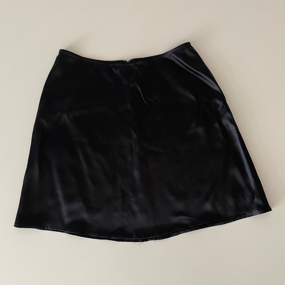 Elegant Black Satin Skirt